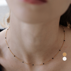 티오유 여성용 silver925 블랙 볼 체인 목걸이 TB004