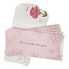 紀念日感謝祝賀花卉信封, 粉紅色, 5個