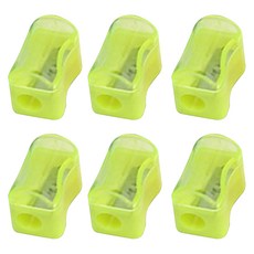 블랙트리 심플 레인보우 휴대용 연필깎이, 형광, 6개