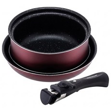 cook power 鍋寶 可拆式鍋具7件組, 22cm深湯鍋 + 26cm深湯鍋 + 20cm湯鍋 + 26cm平底鍋, 璀璨紅, 1組