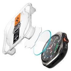 Spigen Apple Watch 鋼化玻璃螢幕保護貼 Glass tR EZ Fit 2片, 透明, 1套