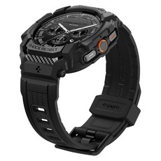 Spigen Galaxy Watch Rugged Armor Pro 一體式錶帶保護殼, 霧面黑, 1個