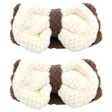 버블톡 부드러운 리본 세안헤어터번, 혼합색상, 2개