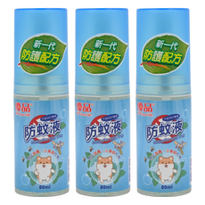 優品 防蚊液 80ml 新一代防護配方, 3瓶