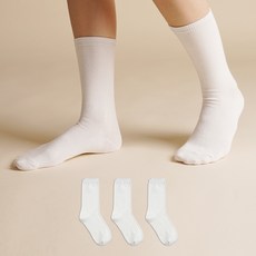 Sockpiens 女性用高級加長素色長襪3雙組