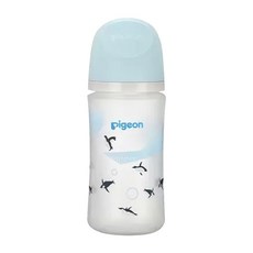 pigeon 貝親 三代母乳實感矽膠護層奶瓶, 1瓶, 企鵝, 240ml