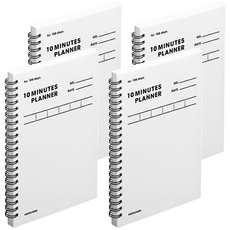 motemote Ten Minutes Planner 100天計畫記事本 Set, 19.8 x 12.5cm, 白色, 4本