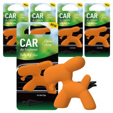 코가도 럭키독 미니 차량용 방향제, 화이트 머스크, 5개