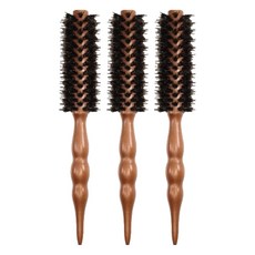 Bubble TOK 壓花手柄豬鬃毛造型圓梳, 混合顏色, 3個