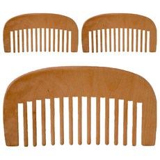 頭皮用木質半月梳, 單色, 3個