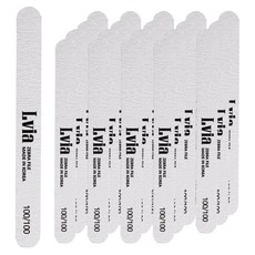 Lvia 100/100 斑馬紋直式指甲銼, 20個, 灰色