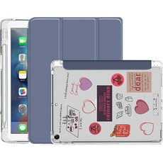 NUVIA 粉彩鉛筆收納軟殼 iPad 保護殼 + DIY貼紙, 粉彩紫, 1個