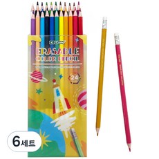 쿠말 잘 지워지는 색연필 24종 세트, 6세트, 24색