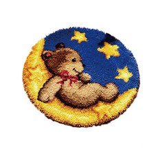 室內軟藝刺繡DIY套組C01, 1套, 月熊