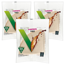 HARIO 好璃奧 V60無漂白03濾紙 VCF-03-100M 1~6杯, 100張, 3包