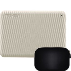 東芝 Canbio 外置硬盤高級第 2 代 + 小袋套裝, 2TB, 乳白色