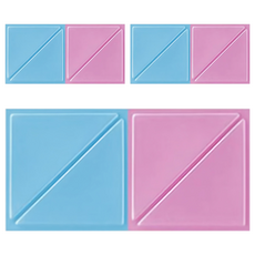 PMU 必美優 EVA 3D三角防撞壁貼 MIT 繽紛色彩 居家配色, 粉+藍, 1組