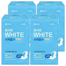 WHITE 超強吸收纖巧量多衛生棉 蝶翼型, 大型(29cm), 28片, 4包