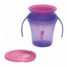 WOW Cup baby 360度防漏握把訓練杯 不含吸管和按鈕, 果凍紫, 207ml, 1個