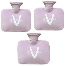 doto 레터링 보온 물주머니 800ml 퍼플, 3개