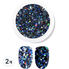 젤로젤로 쁘링클 레인보우 글리터, 2개, GL008 다크나이트