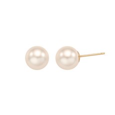 SAINT SCOTT 女款 14K 施華洛世奇珍珠簡約耳環 8mm STJ-EG1426YG