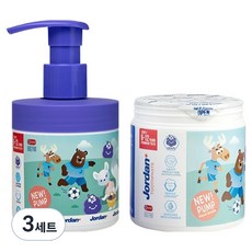 조르단 아동용 뉴스텝2 고불소 펌프치약 포도향 188g + 리필 188g 세트, 3세트