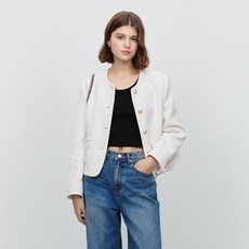 던스트 여성용 클래식 부클 트위트 자켓 UDJA5A205