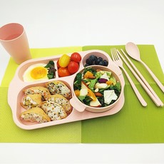 BEESEECH 擁擠孩童和成人便餐套組 6, 粉色