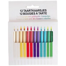 Icores 彩虹火焰生日蠟燭組, 混合色, 1套