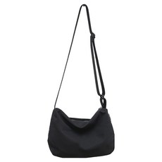 E.City 個性風證件單肩斜挎包餃子包 尼龍防潑水, 38 x 25 x 8cm, 黑色