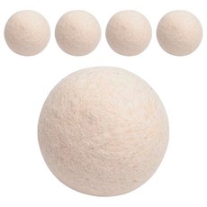 烘衣羊毛球 Set 5 材質: 羊毛 尺寸: 6.3cm x 6.3cm, 米色, 1組