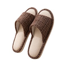 에델린 코코 트위드 고급 실내 슬리퍼 거실화, 브라운, 1개