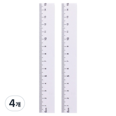 투데이리빙 심플 양면 눈금 자 15cm CD_OST_AL101Q, 화이트, 4개