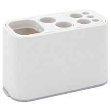 LEC 可變換收納牙刷架 12.5 x 5.5 x 7.5cm, 1個, 白色