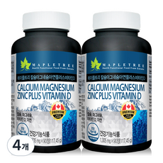 MAPLETREE 鈣鎂鋅PLUS維生素D錠, 90顆, 4罐