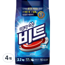 비트 분말세제 일반용 본품, 3.2kg, 1개입, 4개
