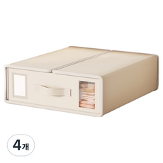 Robini Shop 床單棉被墊整理收納盒, 4個, 米色