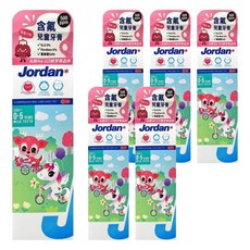 Jordan 清新水果味 兒童牙膏 (0~5歲) 草莓口味, 75g, 1入, 6條