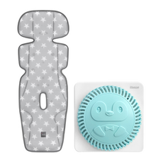 Manito 多功能汽車安全座椅涼墊組, 坐墊(星星灰) + 空氣清淨機(薄荷綠), 1組