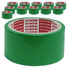 HAESUNG 彩色紙膠帶 紙膠帶 綠色 24mm(寬) x 15M 2入_3包組, 12個