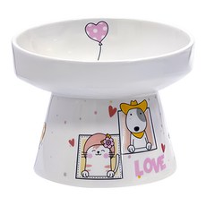 Pan’s 護頸陶瓷全齡寵物碗 全齡適用, 倆小無猜, 1個