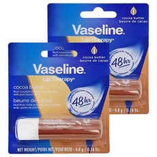 Vaseline 凡士林 護唇膏 可可脂 滋潤雙唇, 4.8g, 2支