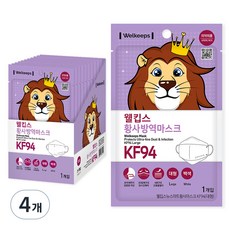 웰킵스 뉴스마트황사마스크 대형 KF94, 25개입, 4개