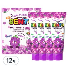 SENTO 兒童安全高氟口氣護理牙膏 葡萄香, 120g, 12個