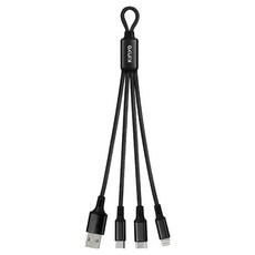 Kinyo 三合一隨身輕巧快充線 3A大電流 Type-C + 8 PIN + Micro USB 20g, 18cm, USB-D01, 1條
