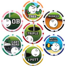 Techskin 高爾夫遊戲籌碼球標記 7 件套, 混色, 7入