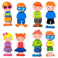 TUCAN 洗澡遊戲貼紙換裝搭配遊戲 Dress Up, 1個, 混合顏色