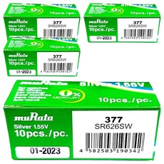 무라타 시계용 코인건전지 SR626SW 377, 10개입, 4개