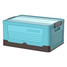 撞色摺疊收納箱 厚實材質, 大款, 藍色, 1個